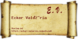 Ecker Valéria névjegykártya
